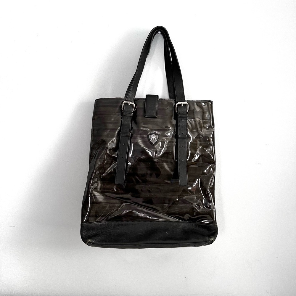 ORRDT Luxury Brand Italian Black and Dark Green Patent. Leather Trim